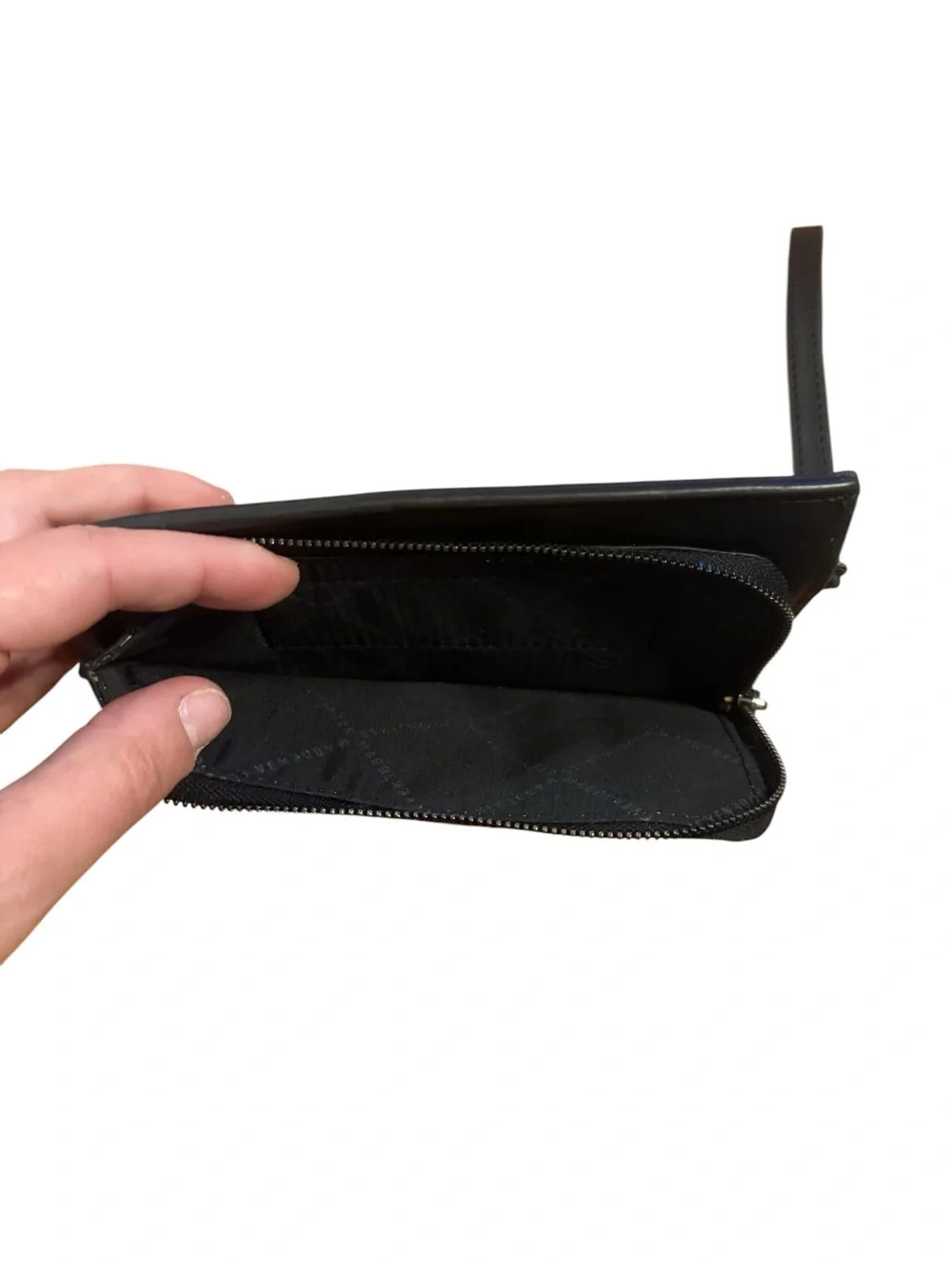 Steve Madden Black Leather Wristlet Wallet